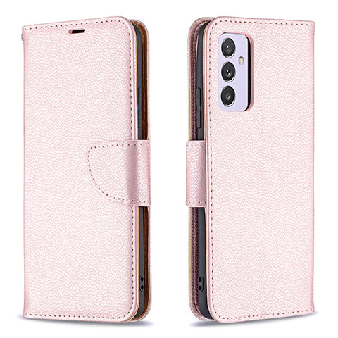 Handytasche Stand Schutzhülle Flip Leder Hülle B06F für Samsung Galaxy A24 4G Rosegold