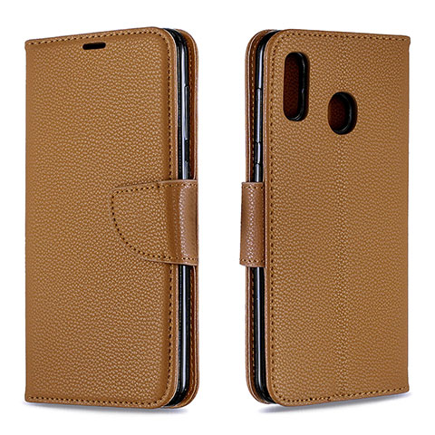 Handytasche Stand Schutzhülle Flip Leder Hülle B06F für Samsung Galaxy A30 Braun