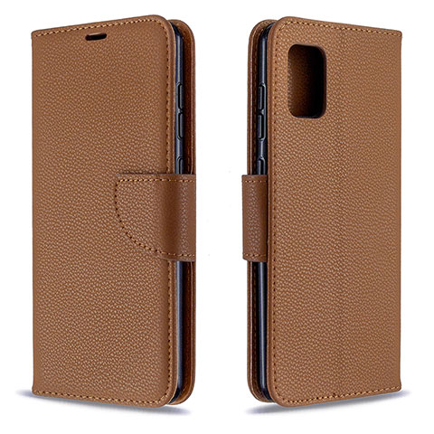 Handytasche Stand Schutzhülle Flip Leder Hülle B06F für Samsung Galaxy A31 Braun