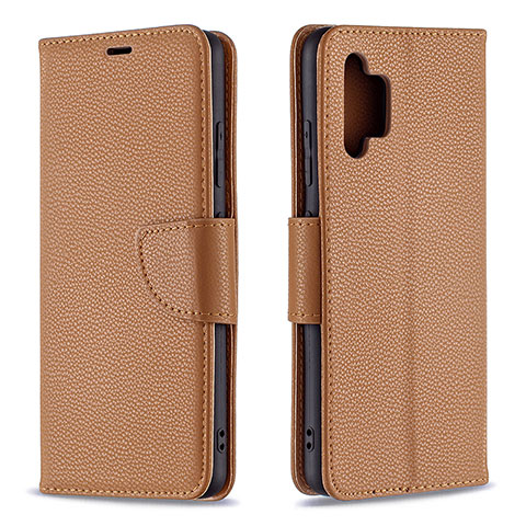 Handytasche Stand Schutzhülle Flip Leder Hülle B06F für Samsung Galaxy A32 4G Braun