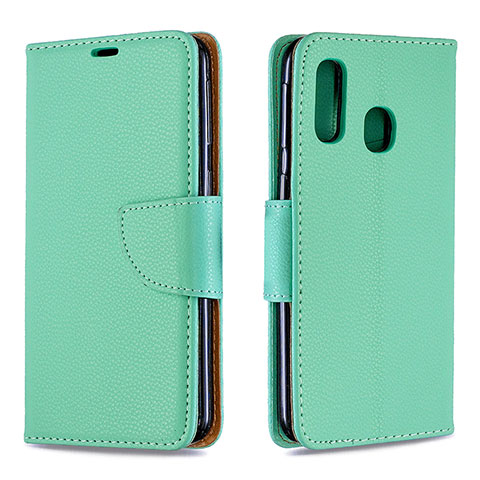 Handytasche Stand Schutzhülle Flip Leder Hülle B06F für Samsung Galaxy A40 Grün