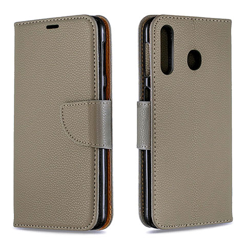 Handytasche Stand Schutzhülle Flip Leder Hülle B06F für Samsung Galaxy A40s Grau