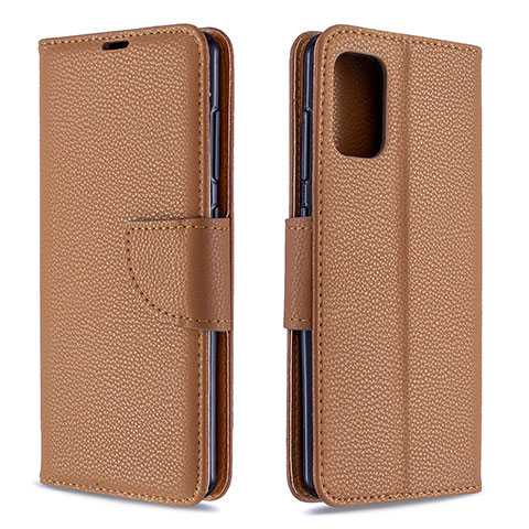 Handytasche Stand Schutzhülle Flip Leder Hülle B06F für Samsung Galaxy A41 Braun