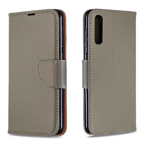 Handytasche Stand Schutzhülle Flip Leder Hülle B06F für Samsung Galaxy A50S Grau