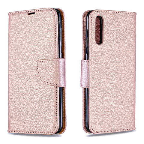 Handytasche Stand Schutzhülle Flip Leder Hülle B06F für Samsung Galaxy A50S Rosegold