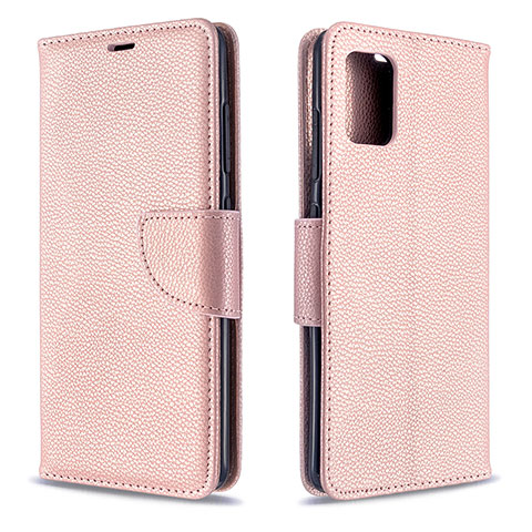 Handytasche Stand Schutzhülle Flip Leder Hülle B06F für Samsung Galaxy A51 5G Rosegold