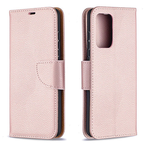 Handytasche Stand Schutzhülle Flip Leder Hülle B06F für Samsung Galaxy A52 4G Rosegold