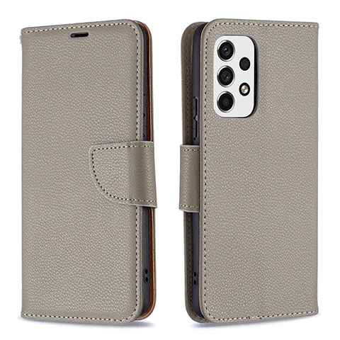 Handytasche Stand Schutzhülle Flip Leder Hülle B06F für Samsung Galaxy A53 5G Grau