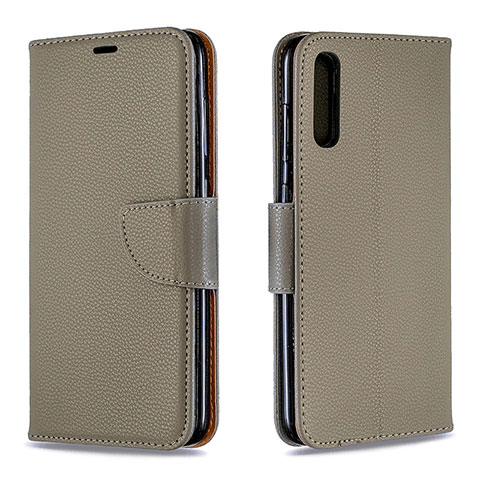 Handytasche Stand Schutzhülle Flip Leder Hülle B06F für Samsung Galaxy A70 Grau