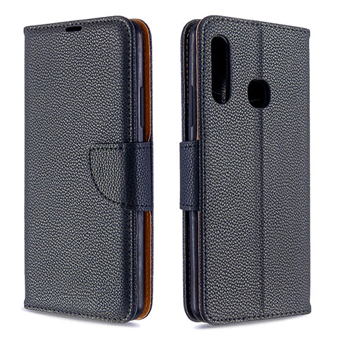 Handytasche Stand Schutzhülle Flip Leder Hülle B06F für Samsung Galaxy A70E Schwarz