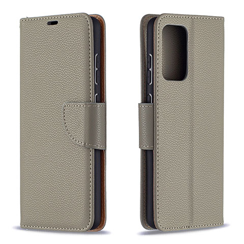 Handytasche Stand Schutzhülle Flip Leder Hülle B06F für Samsung Galaxy A72 5G Grau