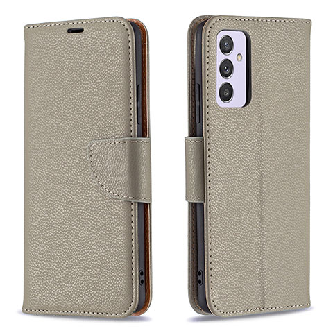 Handytasche Stand Schutzhülle Flip Leder Hülle B06F für Samsung Galaxy F54 5G Grau