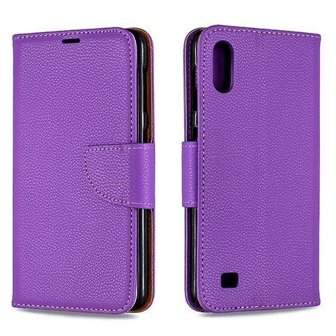 Handytasche Stand Schutzhülle Flip Leder Hülle B06F für Samsung Galaxy M10 Violett