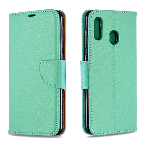 Handytasche Stand Schutzhülle Flip Leder Hülle B06F für Samsung Galaxy M10S Grün