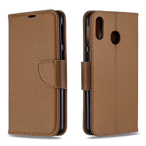 Handytasche Stand Schutzhülle Flip Leder Hülle B06F für Samsung Galaxy M20 Braun