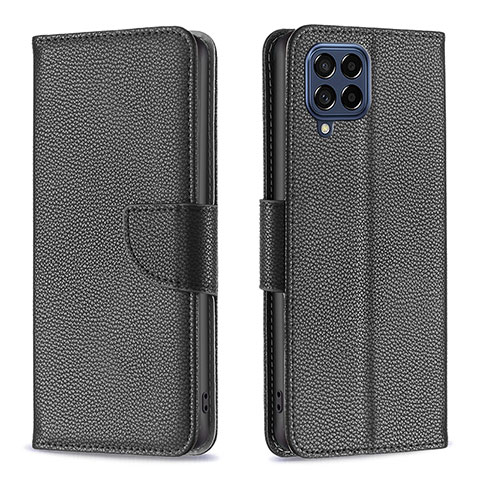 Handytasche Stand Schutzhülle Flip Leder Hülle B06F für Samsung Galaxy M53 5G Schwarz