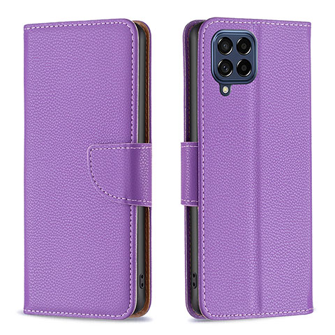 Handytasche Stand Schutzhülle Flip Leder Hülle B06F für Samsung Galaxy M53 5G Violett