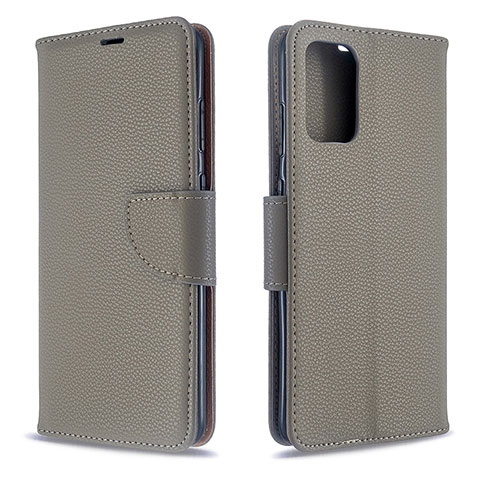 Handytasche Stand Schutzhülle Flip Leder Hülle B06F für Samsung Galaxy S20 5G Grau