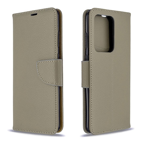 Handytasche Stand Schutzhülle Flip Leder Hülle B06F für Samsung Galaxy S20 Plus 5G Grau