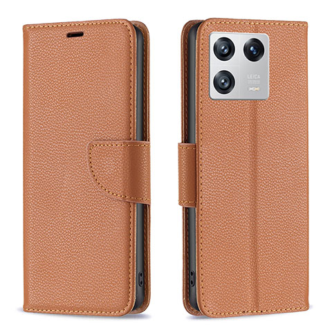 Handytasche Stand Schutzhülle Flip Leder Hülle B06F für Xiaomi Mi 13 Pro 5G Braun