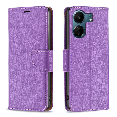 Handytasche Stand Schutzhülle Flip Leder Hülle B06F für Xiaomi Poco C65 Violett