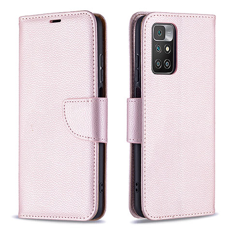 Handytasche Stand Schutzhülle Flip Leder Hülle B06F für Xiaomi Redmi 10 (2022) Rosegold