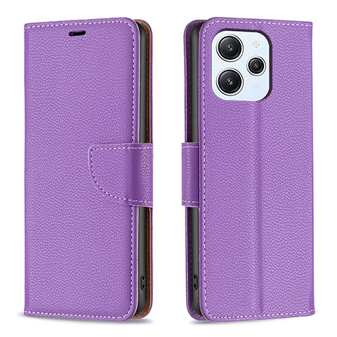 Handytasche Stand Schutzhülle Flip Leder Hülle B06F für Xiaomi Redmi 12 4G Violett