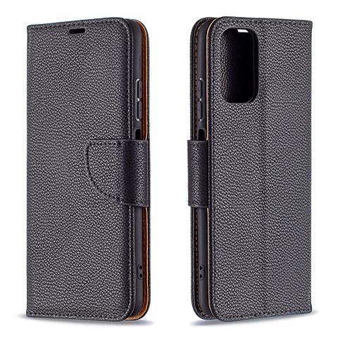 Handytasche Stand Schutzhülle Flip Leder Hülle B06F für Xiaomi Redmi Note 10 4G Schwarz