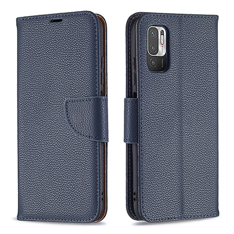 Handytasche Stand Schutzhülle Flip Leder Hülle B06F für Xiaomi Redmi Note 10 5G Blau