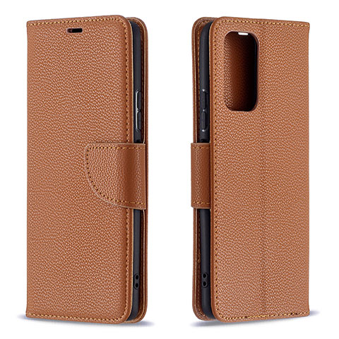 Handytasche Stand Schutzhülle Flip Leder Hülle B06F für Xiaomi Redmi Note 10 Pro 4G Braun