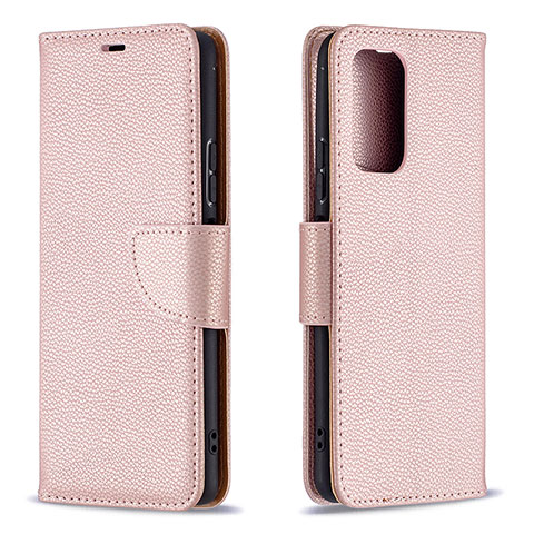 Handytasche Stand Schutzhülle Flip Leder Hülle B06F für Xiaomi Redmi Note 10 Pro 4G Rosegold