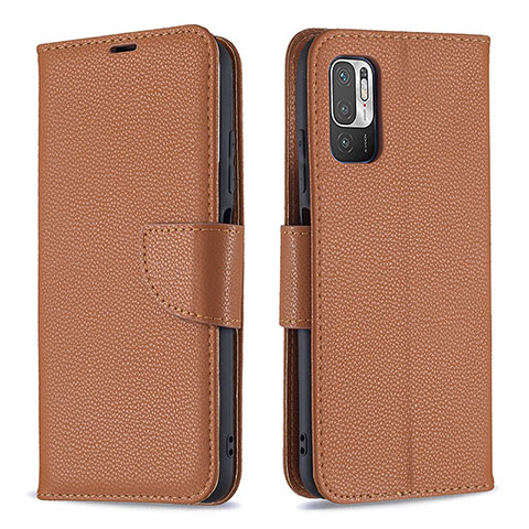 Handytasche Stand Schutzhülle Flip Leder Hülle B06F für Xiaomi Redmi Note 10T 5G Braun