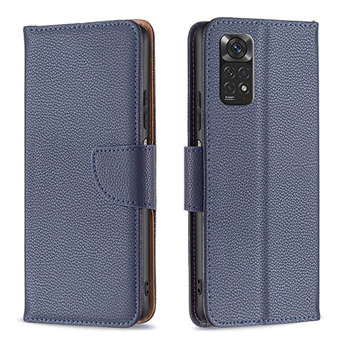 Handytasche Stand Schutzhülle Flip Leder Hülle B06F für Xiaomi Redmi Note 11 4G (2022) Blau