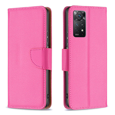 Handytasche Stand Schutzhülle Flip Leder Hülle B06F für Xiaomi Redmi Note 11 Pro 4G Pink