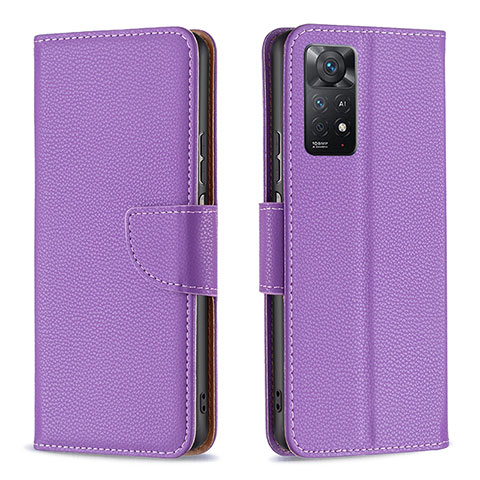 Handytasche Stand Schutzhülle Flip Leder Hülle B06F für Xiaomi Redmi Note 11 Pro 4G Violett