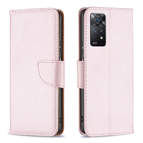 Handytasche Stand Schutzhülle Flip Leder Hülle B06F für Xiaomi Redmi Note 11 Pro 5G Rosegold