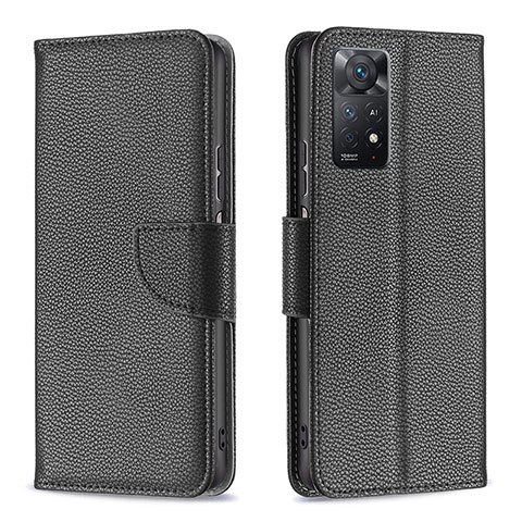 Handytasche Stand Schutzhülle Flip Leder Hülle B06F für Xiaomi Redmi Note 11 Pro 5G Schwarz