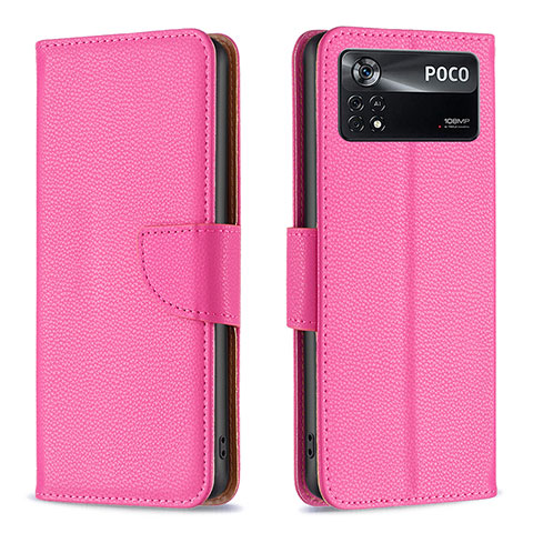 Handytasche Stand Schutzhülle Flip Leder Hülle B06F für Xiaomi Redmi Note 11E Pro 5G Pink