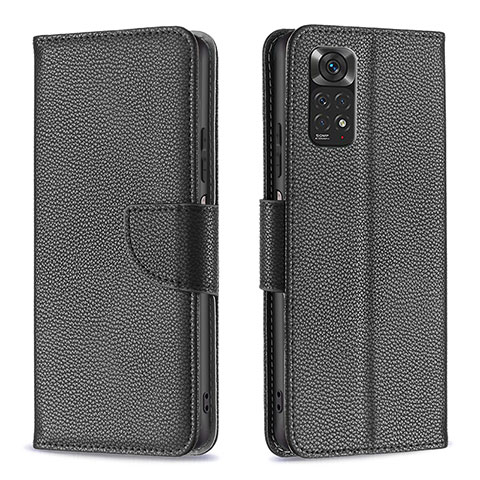 Handytasche Stand Schutzhülle Flip Leder Hülle B06F für Xiaomi Redmi Note 11S 4G Schwarz