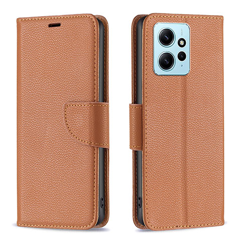 Handytasche Stand Schutzhülle Flip Leder Hülle B06F für Xiaomi Redmi Note 12 4G Braun