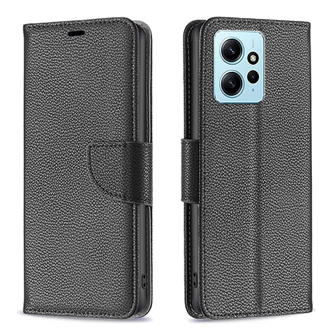 Handytasche Stand Schutzhülle Flip Leder Hülle B06F für Xiaomi Redmi Note 12 4G Schwarz