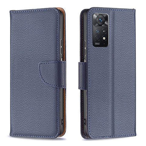 Handytasche Stand Schutzhülle Flip Leder Hülle B06F für Xiaomi Redmi Note 12 Pro 4G Blau