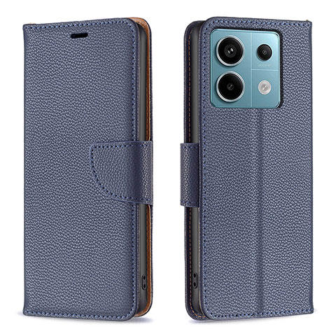 Handytasche Stand Schutzhülle Flip Leder Hülle B06F für Xiaomi Redmi Note 13 Pro 5G Blau