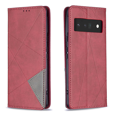 Handytasche Stand Schutzhülle Flip Leder Hülle B07F für Google Pixel 6 Pro 5G Rot