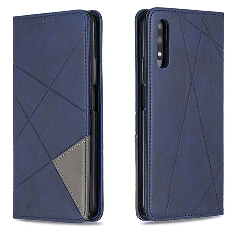 Handytasche Stand Schutzhülle Flip Leder Hülle B07F für Huawei Honor 9X Blau