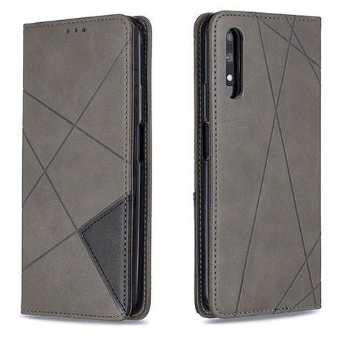 Handytasche Stand Schutzhülle Flip Leder Hülle B07F für Huawei Honor 9X Grau