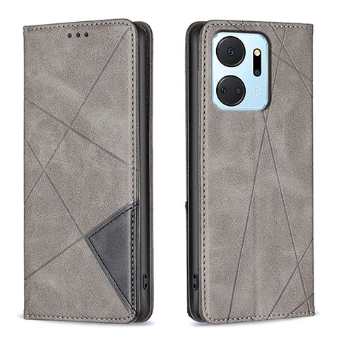 Handytasche Stand Schutzhülle Flip Leder Hülle B07F für Huawei Honor X7a Grau