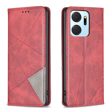 Handytasche Stand Schutzhülle Flip Leder Hülle B07F für Huawei Honor X7a Rot