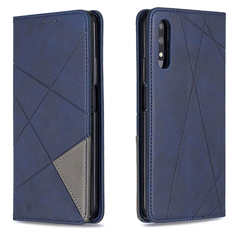 Handytasche Stand Schutzhülle Flip Leder Hülle B07F für Huawei P Smart Z (2019) Blau