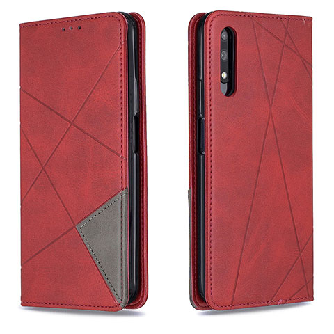 Handytasche Stand Schutzhülle Flip Leder Hülle B07F für Huawei P Smart Z (2019) Rot